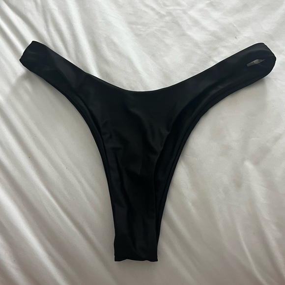 Swim Nylon Classic Black Thong Bikini Bottom Poshmark